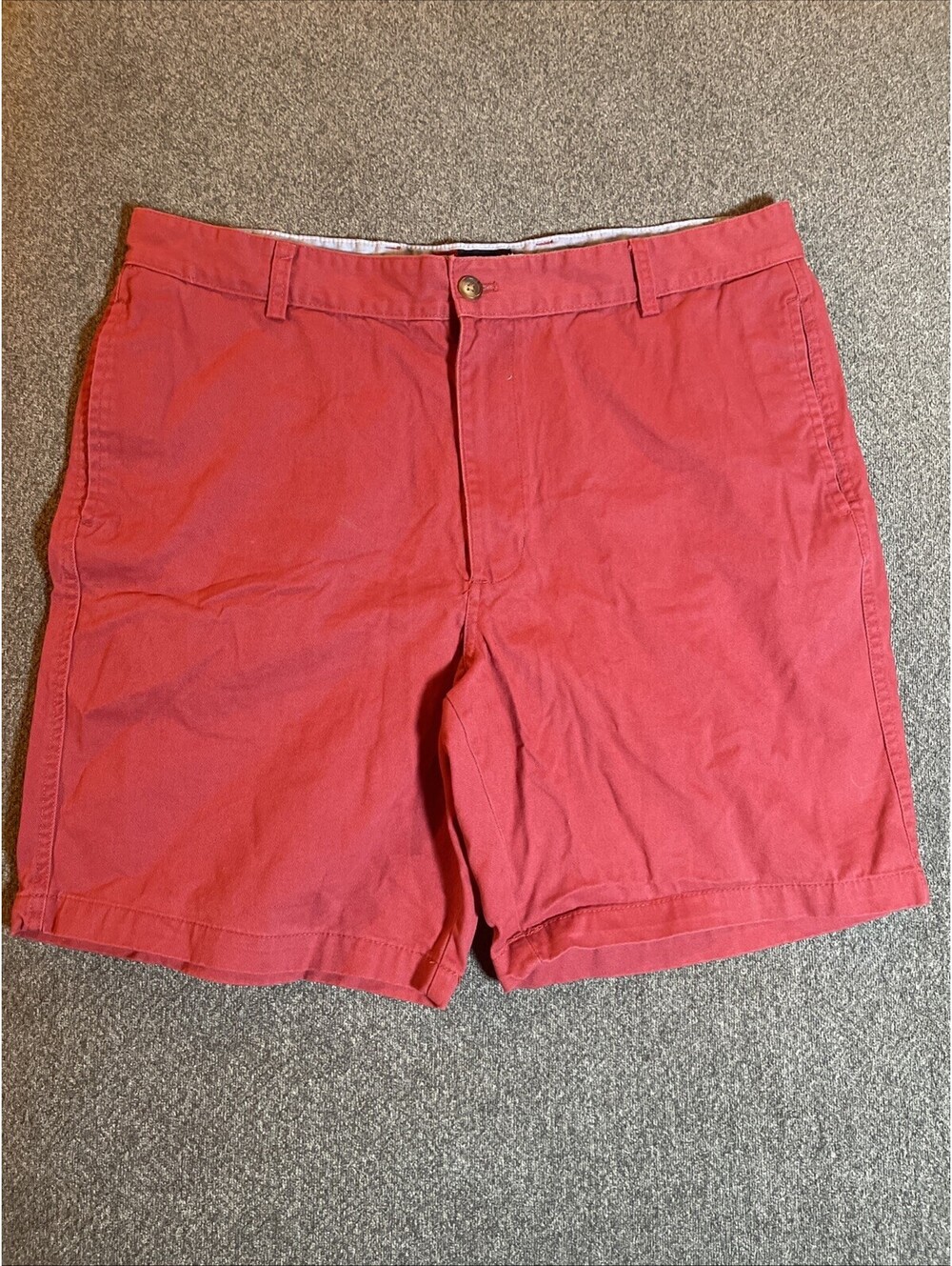 Chaps Shorts Mens 38 Salmon Red Chino Twill Flat Front Cotton Casual Preppy